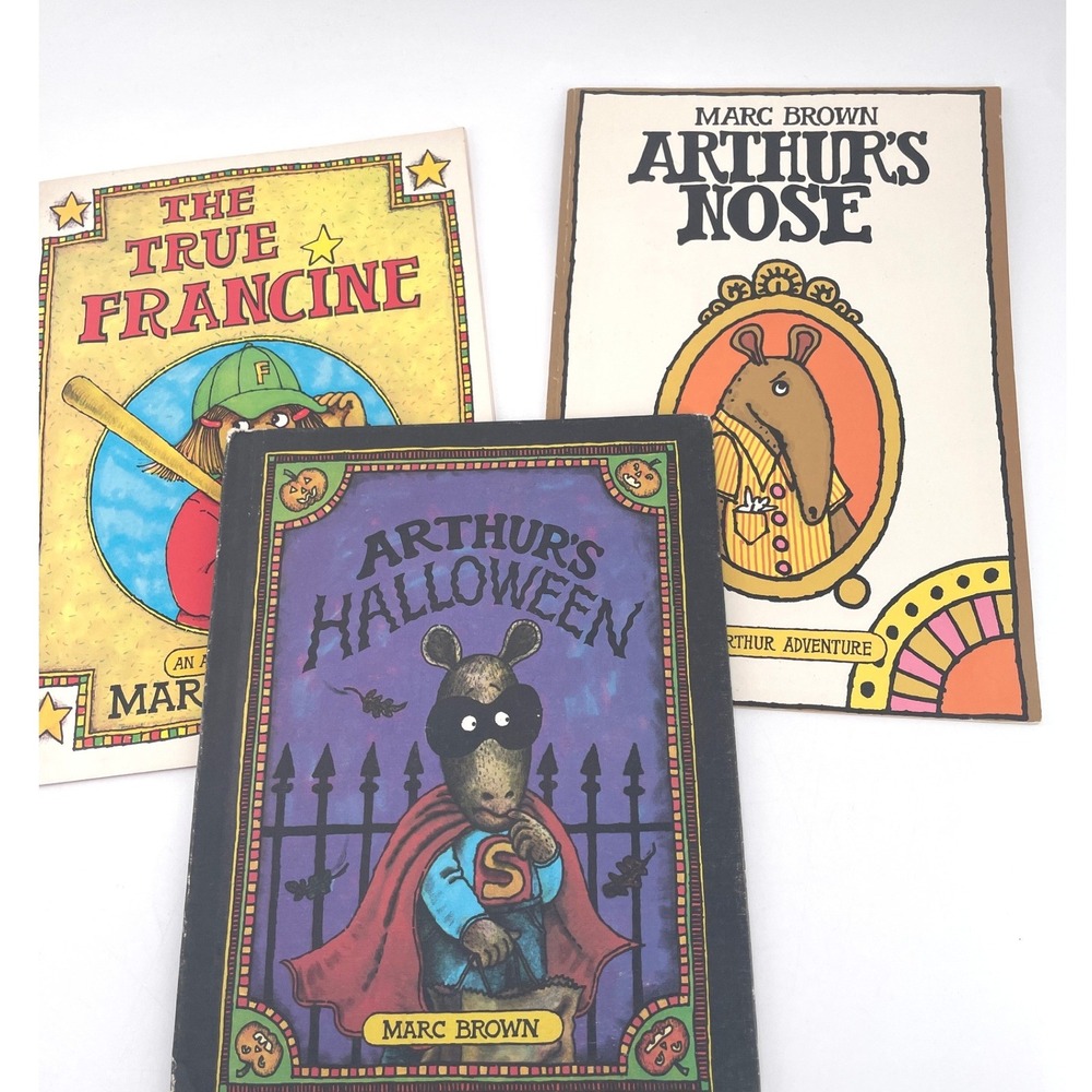 Vintage Marc Brown Arthur 3 Book Set Halloween Nose True Francine 80s Lot